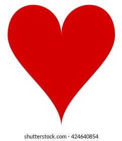 Simple red heart, isolated over a white background. Vector illustration.