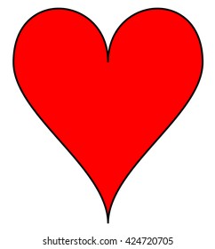 Simple red heart, isolated over a white background. Vector.
