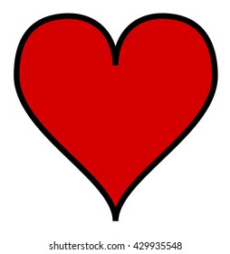Simple red heart isolated over a white background, vector.