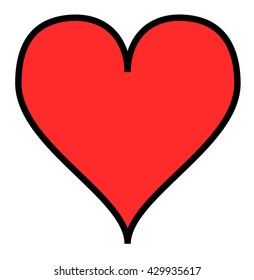 Simple red heart isolated over a white background, vector.