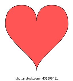 Simple red heart, isolated over a white background. Vector.