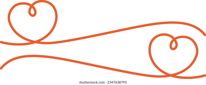 simple red heart line frame