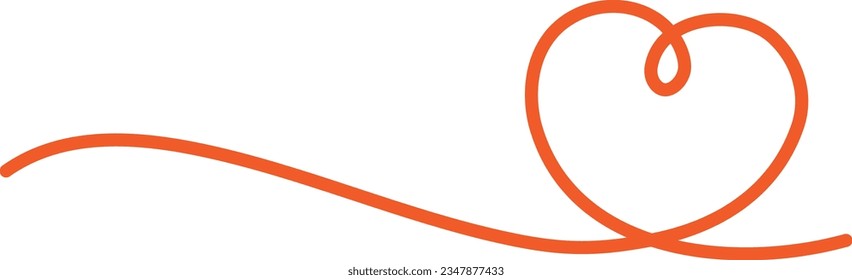 simple red heart line frame