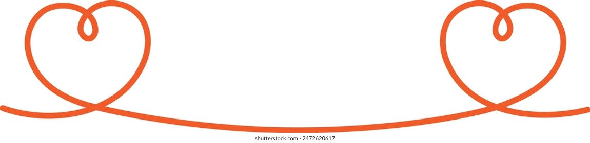 simple red heart line frame