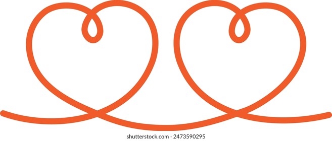 simple red heart line frame