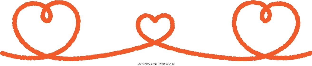 Simple red heart line frame with rough hand-drawn touch