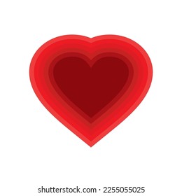 ilustración simple del vector de gradación de corazón rojo o amor
