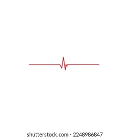  vector de línea simple de frecuencia cardíaca roja 