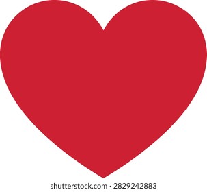 Simple red heart shape isolated on white background. Perfect for Valentine's Day, love, romance, relationships, and affection themes. Minimalist design suitable for various creative projects.
