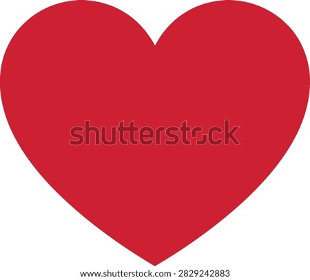 Simple red heart shape isolated on white background. Perfect for Valentine's Day, love, romance, relationships, and affection themes. Minimalist design suitable for various creative projects.