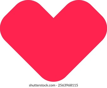 Simple red heart shape representing love, affection, and romance, ideal for Valentine s Day or any occasion celebrating love and relationships, isolated on white background