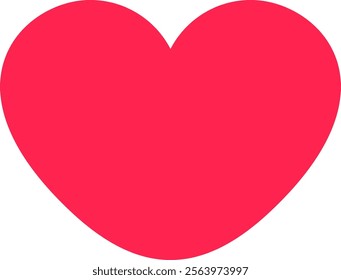 Simple red heart shape symbolizes love, romance, affection, and Valentine s Day, perfect for various design projects related to relationships and emotions