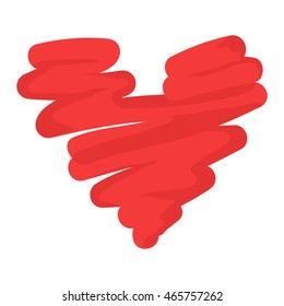 Simple red heart sharp vector icon