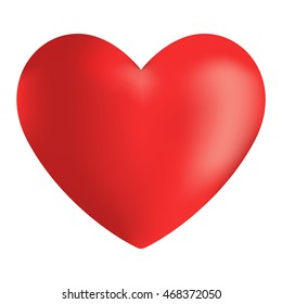 Simple red heart sharp vector icon