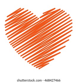 Simple red heart sharp vector icon