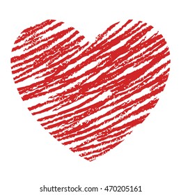 Simple red heart sharp vector icon