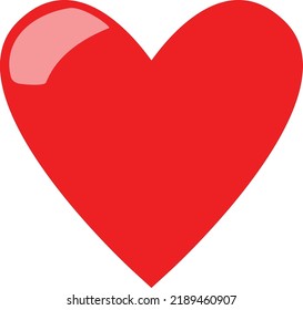 A simple red heart with shining corner, love sign and logo, suitable for greeting cards, web and gaming design and healthcare institutes, also good for social media and banners and print materials