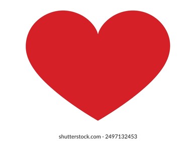 Simple red heart vector clipart for love Valentine's Day and romantic designs