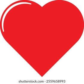 Simple Red Heart with a White Outline: A Classic Symbol of Love, Romance, and Valentine's Day