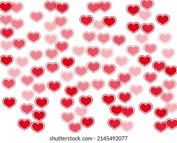 Sencillos corazones rojos cayendo fondo valentino. Resumen del fondo de la tarjeta de felicitación. Los corazones rojos ruby aman los símbolos emocionales aislados en un fondo transparente. Decoración agradable del día de San Valentín.