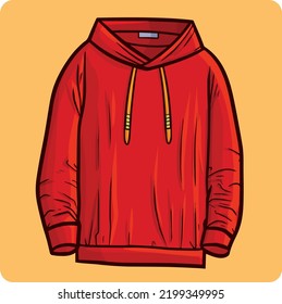 Simple red hoodie cartoon illustration