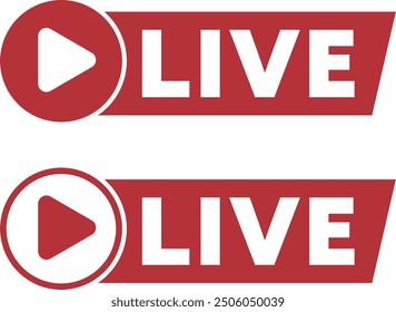 Icono rojo simple para LIVE