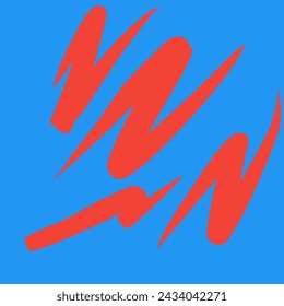 simple red illustration and blue behind it