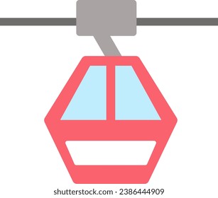 Simple red illustration of ropeway