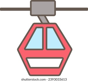 Simple red illustration of ropeway