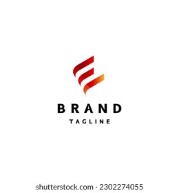 Simple Red Initial Letter E Logo Design. Initial Letter E With Burning Fire Red Color Logo Design.