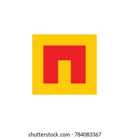 simple red letter n logo vector