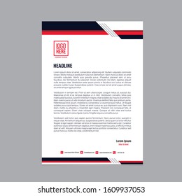 Simple red line business style letterhead templates for your project design