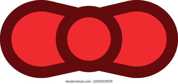 a simple red line drawing of a bow tie