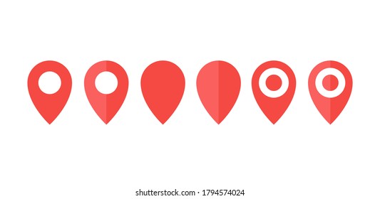 Einfaches rotes Ortssymbol einzeln auf weißem Hintergrund. Vektorgrafik