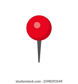 A simple red location marker icon with a gray pin circle, used in maps and navigation applications.