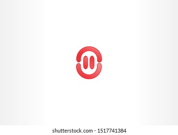 Simple red logo design with circle shape concept design