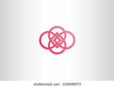 Simple red logo with line concept design.