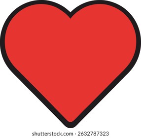 "Simple Red Love Symbol Isolated on White Background"

