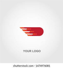 simple red meteor logo vector