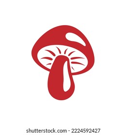 simple red mushroom logo vector