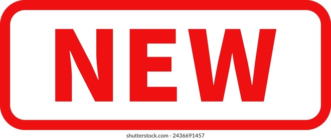 Simple red "NEW" stamp, rectangular design