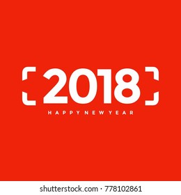 Simple red new year 2018 background vector
