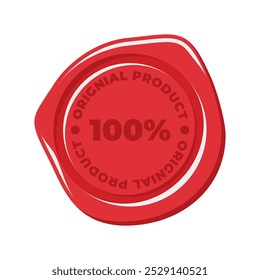 Simple red old wax seal vector illustration, wax stamp, old wax seal vector for business needed isolated on a white background