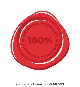 Simple red old wax seal vector illustration, wax stamp, old wax seal vector for business needed isolated on a white background