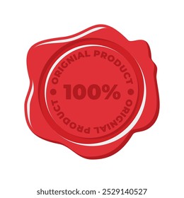 Simple red old wax seal vector illustration, wax stamp, old wax seal vector for business needed isolated on a white background
