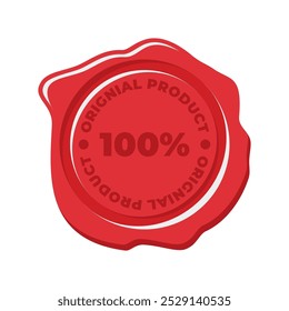 Ilustración vectorial de sello de cera roja simple, sello de cera, Vector de sello de cera viejo para el negocio necesario aislado en un fondo blanco