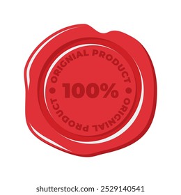 Simple red old wax seal vector illustration, wax stamp, old wax seal vector for business needed isolated on a white background
