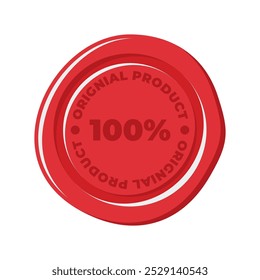 Simple red old wax seal vector illustration, wax stamp, old wax seal vector for business needed isolated on a white background