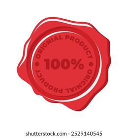 Simple red old wax seal vector illustration, wax stamp, old wax seal vector for business needed isolated on a white background