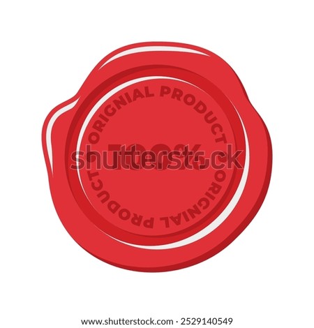 Simple red old wax seal vector illustration, wax stamp, old wax seal vector for business needed isolated on a white background